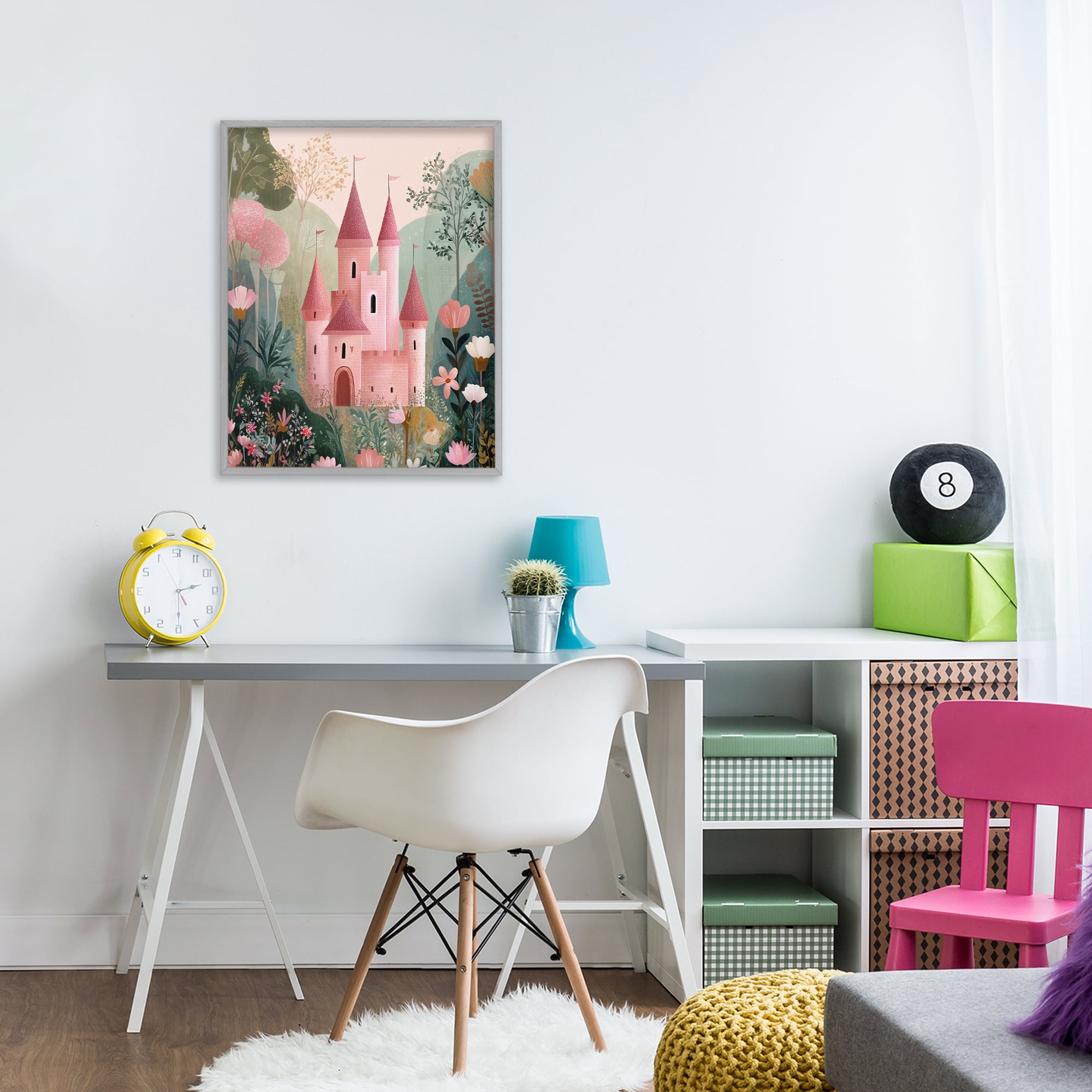 Stupell Industries Castle For A Princess Gray Framed Giclee Art, design by Christine Simpson Art