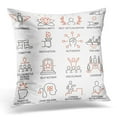 thumbnail image 1 of EREHome Housse de Coussin 18x18 Pouces en Lien avec la Stratégie de Gestion, le Processus et les Pictogrammes Mono Ligne, Décoration Maison, 1 of 1