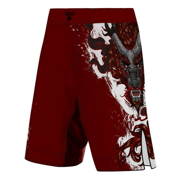 Raven Fightwear Men's Year of the Dragon MMA Shorts BJJ Red