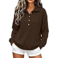 thumbnail image 2 of Maplenight Womens Henley Sweatshirts Waffle Knit Button Up Pullover Sweatshirt Side Slit Long Sleeve Casual Fall Tops, 2 of 7