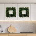thumbnail image 2 of Set of 2 Wreaths - 16.5-Inch Square Artificial Boxwood Spring, Summer, Winter, or Fall Wreaths - Outdoor/Indoor Decor for Front Door, 2 of 4