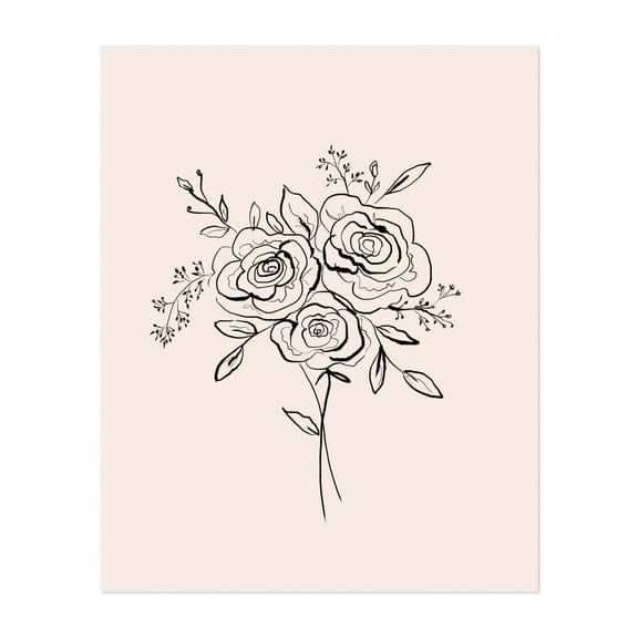 Minimalist Floral Bouquet - Photography Unframed Wall Art Print 8 x 10 inches