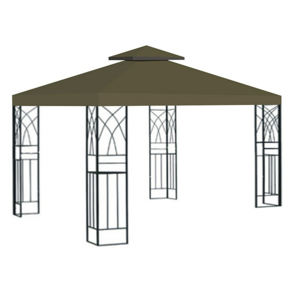 Sunrise 10 x 10 ft. Gazebo Replacement Double Tier Canopy Cover ...
