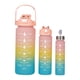 thumbnail image 1 of Juego de vasos de plástico degradado, botella de agua deportiva de gran capacidad, para viajes al aire libre, gimnasio, Fitness, taza portátil para estudiantes, 3 uds., 1 of 8