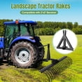 thumbnail image 3 of GloryStar 60 Inch Landscape Rake, 3-Point Attach Rock Rake, Fits 2" Receiver with 360° Rotation, Tow-Behind Garden Tool for Compact Tractors**, 3 of 6