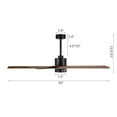 thumbnail image 2 of 54 in. Black and Light Wulnut DC Indoor Ceiling Fan with Light Kit, 5 Reversible Blades Carved Wood Blades, 2 of 8