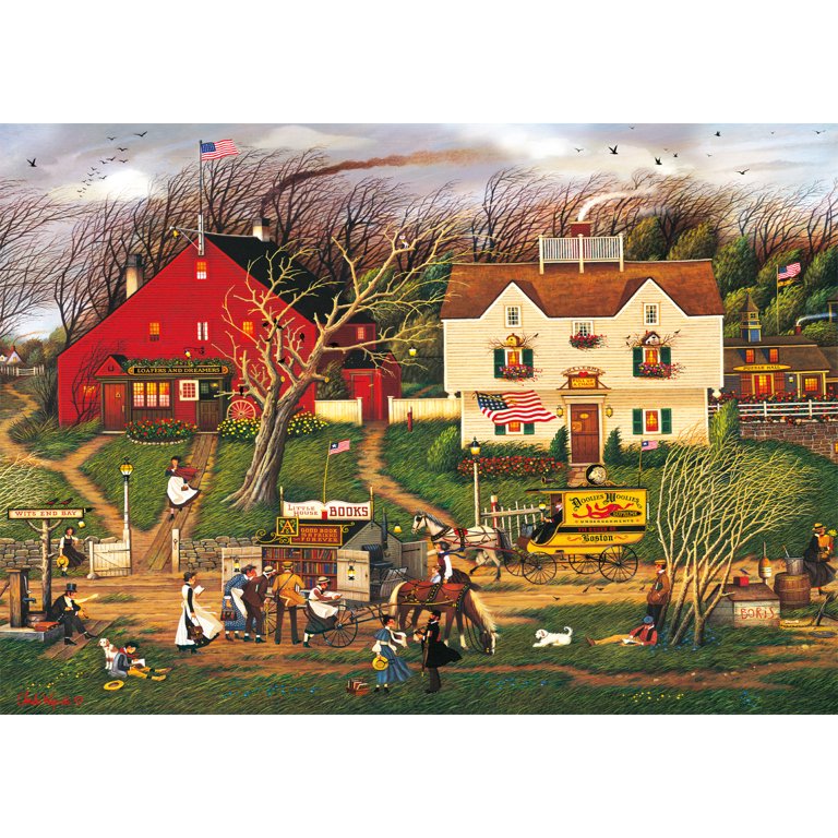 Puzzle Buffalo Games 300 Pezzi – Charles Wysocki 'Fireside Companions' – Nuovo