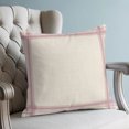 thumbnail image 4 of Pillow Covers 18x18 Set of 2, Rose Pink Grid Lines Throw Pillow Covers Decorative Couch Cushion Cover, Boho Minimalist Stripes Texture Beige Microfiber Soft Pillowcases for Bedroom Living Room Sofa, 4 of 9
