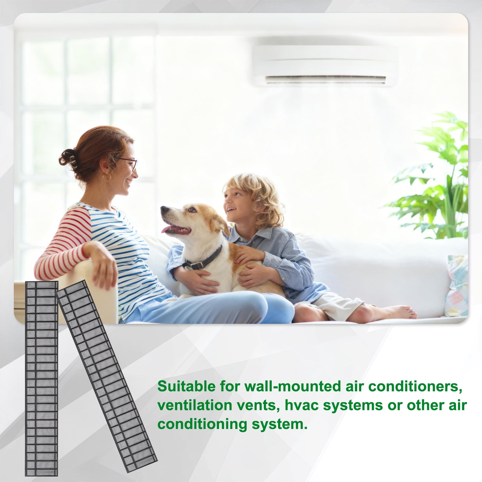 Uxcell Room Air Conditioner Filters Replacement (47" x 8.3") - Air Filter Replacement Parts Nylon Air Filter Screen Mesh Sheet for Home/Air Conditioning