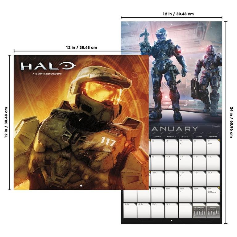 2025 Halo Video Game Wall Calendar – 12×12 Inch, Master Chief Art, Includes 2024 Months