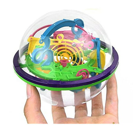 Lumiparty Intellect 3D Maze Ball Best Gift Independent Play for Children 7-15 Years Diameter 4.4` Containing 100 Challenging Barriers(Colors may