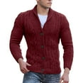 thumbnail image 1 of Cardigan en Tricot Torsadé pour Hommes, Col Châle, Coupe Ample, Manches Longues, Cardigans Décontractés, 1 of 5