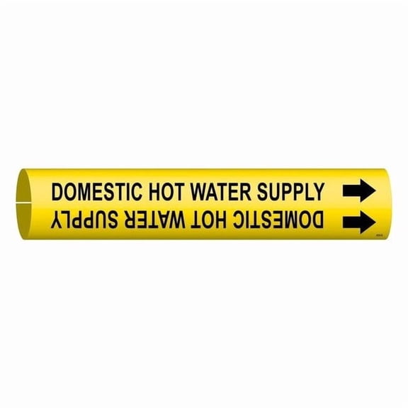 Brady Pipe Marker,Domestic Hot Water Supply,Y, 4053-B 4053-B