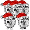 thumbnail image 1 of Dije buho guiñando navidad XmasOwl01 5Pzas Plata S925 Chapa Separador Fijo Búho Navideño Plata/Rojo Caja Blanca 4x4cm., 1 of 2