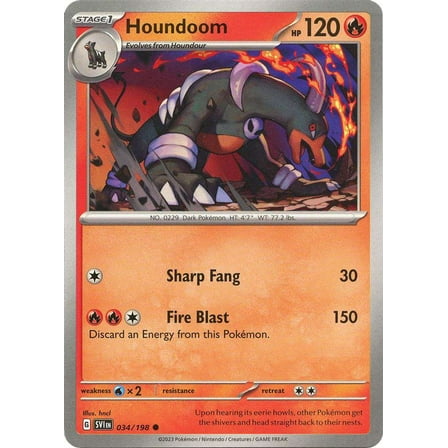 Pokemon Scarlet & Violet Base Set Common Houndoom #34