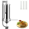 thumbnail image 1 of VEVOR Sausage Stuffer, 5lbs/3L Capacity, 304 Stainless Steel Vertical Sausage Stuffer, Sausage Filling Machine with 3 Stuffing Tubes, Suction Base and Manual Crank for Household or Commercial Use, 1 of 9