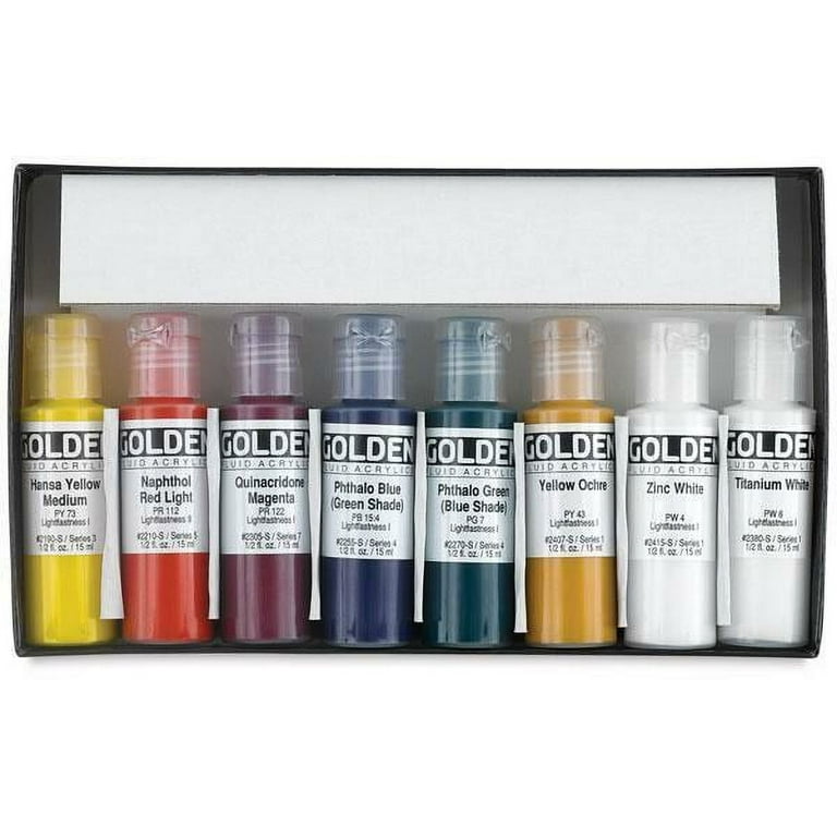 Golden Artist Colors Fluid Acrylic Paint (Set of 8)