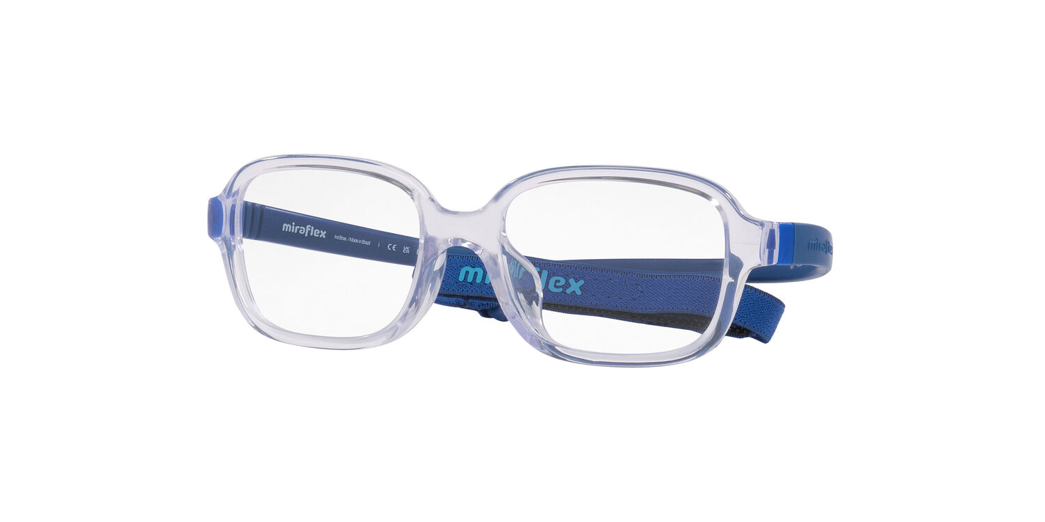 Miraflex Youth Fort-x Flexible Crystal Eyeglasses with Headband and Case, 44mm