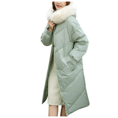 

vbnergoie Women s 2021 Long Winter Coat Vest With Hood Long Sleeve Warm Down Coat With Pockets Quilted Down Jacket Quilted Outdoor Jacket Black Scrub Jacket Women Windbreaker Jacket