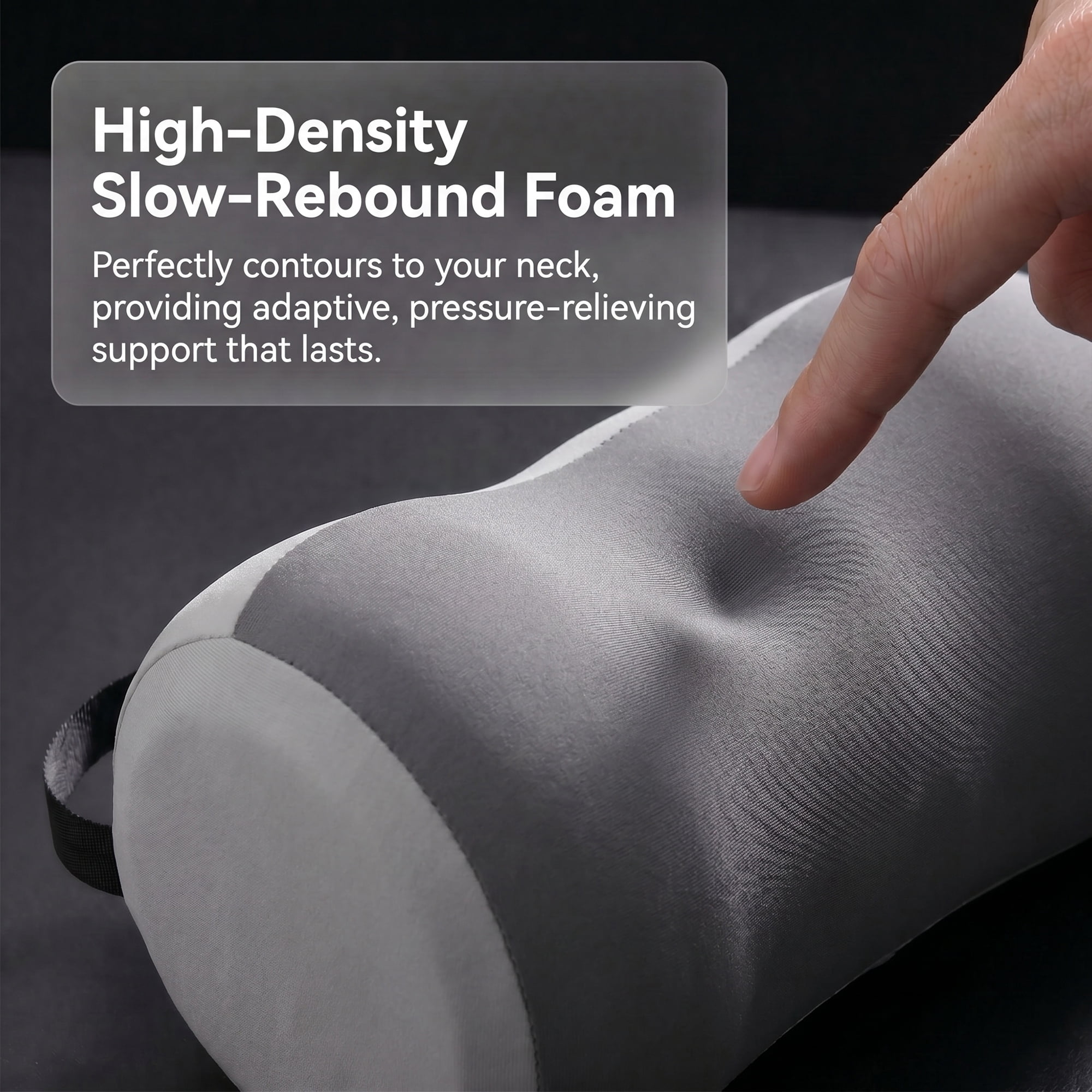 Unique Bargains Neck Pillow Cotton Cylinder Cervical Support Gray 11.4" x 4.3" x 4.7"