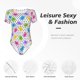 thumbnail image 4 of Fotbe Bear And Polka Dot Body de Mujer con Cuello Redondo y Mangas Cortas, Sin Mangas Ajustado, Suave, Cómodo y Básico-XX-Large, 4 of 7