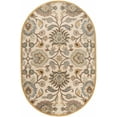thumbnail image 6 of Hauteloom Elkins Wool Living Room, Bedroom Farmhouse Area Rug - Traditional Floral Carpet - Bohemian Paisley Vibe - Brown, Cream, Beige, Orange, Gray - 6' Square, 6 of 19