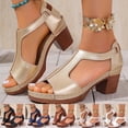 thumbnail image 2 of Wedges Sandals with Arch Support for Woman with Back Strap Comfy Lightweight Wide Width Low Heels Womens House Slippers Memory Foam Ankle Buckle Studded Fashion Sandals for Summer, 2 of 9
