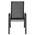BizChair 5 Pack Black Outdoor Stack Chair with Flex Comfort Material