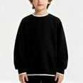 thumbnail image 5 of NAISIBABY Sweatshirt for Girls, Long Sleeve Cotton Comfortable Round Neck Kids School Uniform Casual Tops Black 12T, 5 of 6