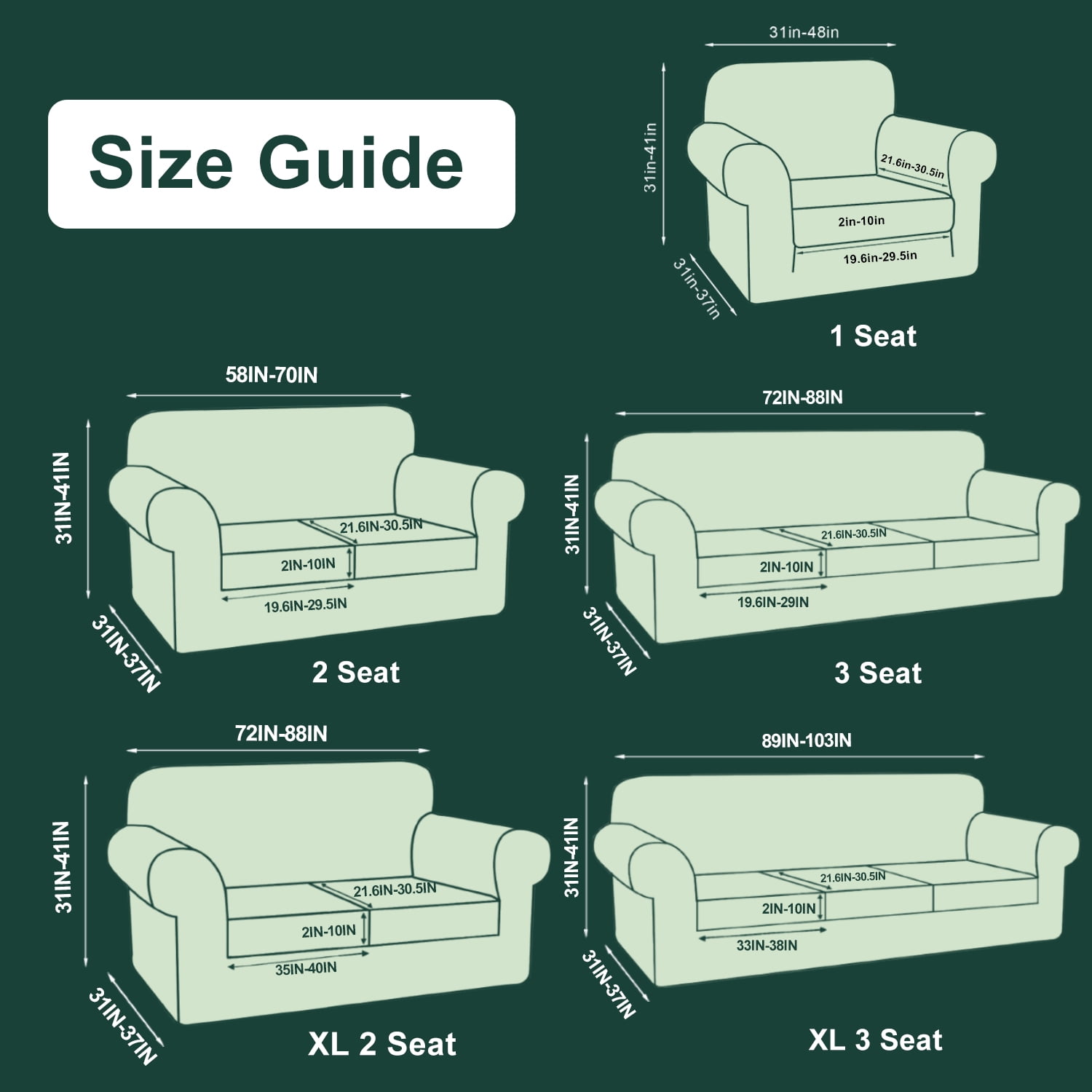 Sanmadrola Sofa Cover Slipcover Couch Cover Set for 2 Seat Extra large Sofa Super Stretch Universal Slip Cover Furniture Protector 3 Pieces