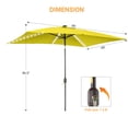 thumbnail image 5 of ACEGOSES LED Outdoor Patio 6x9ft Deck Solar Light Market Umbrella, Outside Table Umbrellas With Polyester canopy,Yellow, 5 of 5