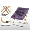 thumbnail image 6 of Magshion Set of 2 Faux Fur Saucer Chair, Folding Accent Chair, Square Moon Chair Seat with Metal Frame for Bedroom Dorm Living Room, Max 300lbs, Purple, 6 of 9