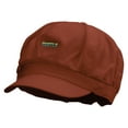 thumbnail image 2 of Two Tone Turtle Text Embroidered Cotton Elastic Big Size Newsboy Cap - Red XL-2XL, 2 of 5