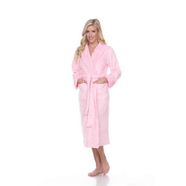 White Mark 09902LXL Women Super Soft Lounge Robe Pink, Large