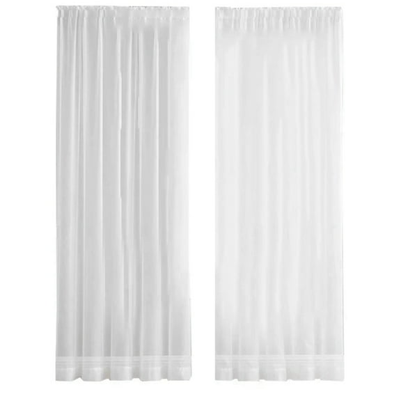 6X Window White Sheer Curtains 84 Inches Long 2 Panels Sheer White Curtains Clear Curtains Basic Rod Pocket Panel