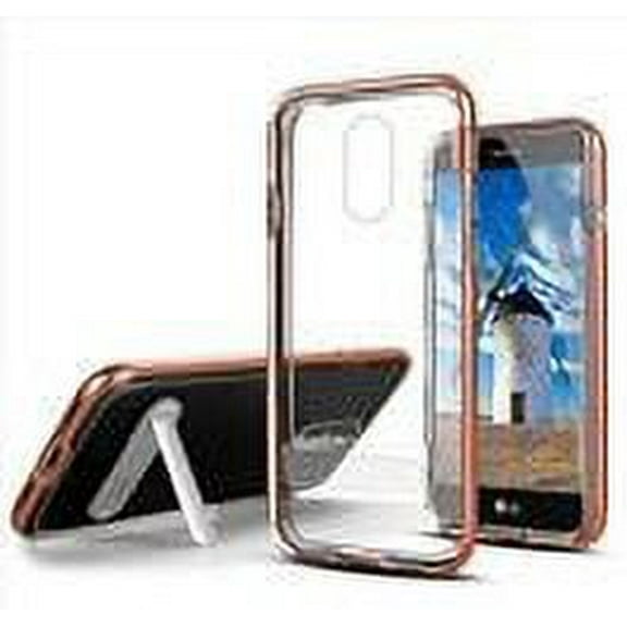 GSA Vitreous Transparent Hybrid with Magnetic Stand Case For LG Stylo 4 Rose Gold