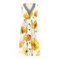 thumbnail image 6 of MIUOWANP Women's Sleeveless V-Neck Dress with Pocket Summer Floral Print Vacation Beach A-line Midi Long Skirt Size M(6)Yellow, 6 of 6