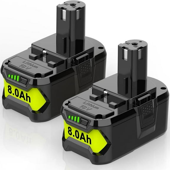 2Pack 18V 8.0Ah Battery Replacement Compatible with Ryobi 18V Lithium-ion Battery P102 P103 P104 P105 P107 P108 P109 Cordless Tool Battery