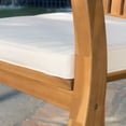 thumbnail image 3 of Bombay Outdoor Acacia Wood 3-Piece Chat Set with Round Wicker Table, Teak/ Beige, 3 of 6