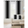 thumbnail image 2 of Fsddascl Black Ombre Blackout Curtains for Bedroom/Living Room, Thermal Insulated Kitchen Curtains, Farmhouse Stripes Modern Art Grommet Darkening Window Treatment Drapes 42"x84"x2, 2 of 8