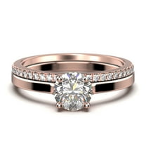 Spectacular And Decorative 1.50 Carat Round Cut Diamond Moissanite Solitaire Engagement Ring, Wedding Ring, Bridal Set in 925 Sterling Silver With 18k Rose Gold Plating Gift For Her