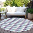 thumbnail image 6 of Addison Rugs Chantille Indoor/Outdoor Transitional Plaid Purple Washable Round Rug, 8' x 8', 6 of 6
