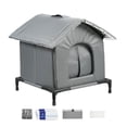 thumbnail image 2 of Casa de refrigeración para gatos, casa elevada para gatos callejeros, resistente a intemperie, cueva para mascotas, para garaje, jardín, porche S, 2 of 8