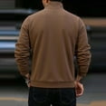 thumbnail image 5 of YLSDY Men's Golf Sweatshirts, Quarter Zip Stand Collar Long Sleeve Fall Winter Casual Athletic Workout Sweaters Pullover Brown XXXL, 5 of 7