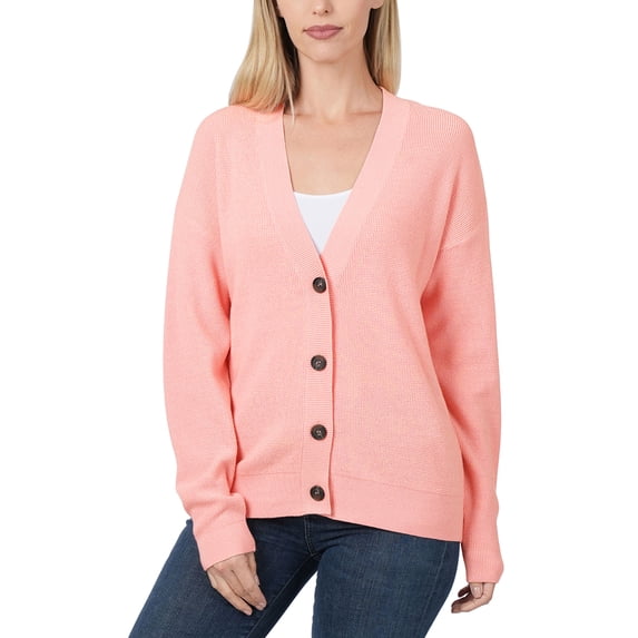 KOGMO Womens Casual Viscose Sweater Cardigan with Button Closure