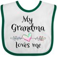thumbnail image 3 of Inktastic My Grandma Loves Me Heart Grandchild Boys or Girls Baby Bib, 3 of 4