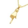 thumbnail image 3 of EHJRE Gold Stainless Gesture Pendant 50cm Chain Hippy Necklace, 3 of 5