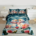 thumbnail image 2 of Homewish Cute Snowman Bedding Comforter Set 2pcs for Female Men Adults,Xmas Christmas Festival Twin Comforter Sets Microfiber,Floral Rose Love Heart Breathable Bedding Set,Microfiber Bedroom Decor, 2 of 8