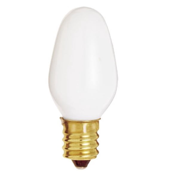 Satco S4726 120V 4/Card Candelabra Base 7-Watt 7C7 Night Light Bulb, White