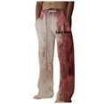 thumbnail image 1 of YDLCAFD Overalls Men Insulated Winter Men Drawstring Casual Pants Loose Comfortable Trendy Printed Pants, 1 of 4